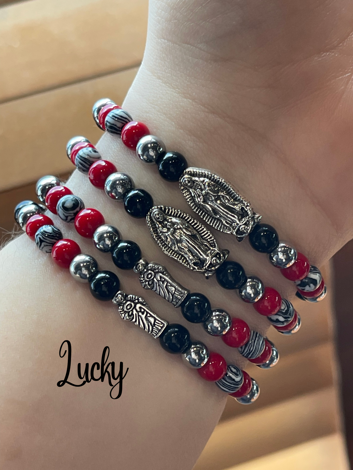 Pulseras Virgen de Guadalupe y San Judas Tadeo plata