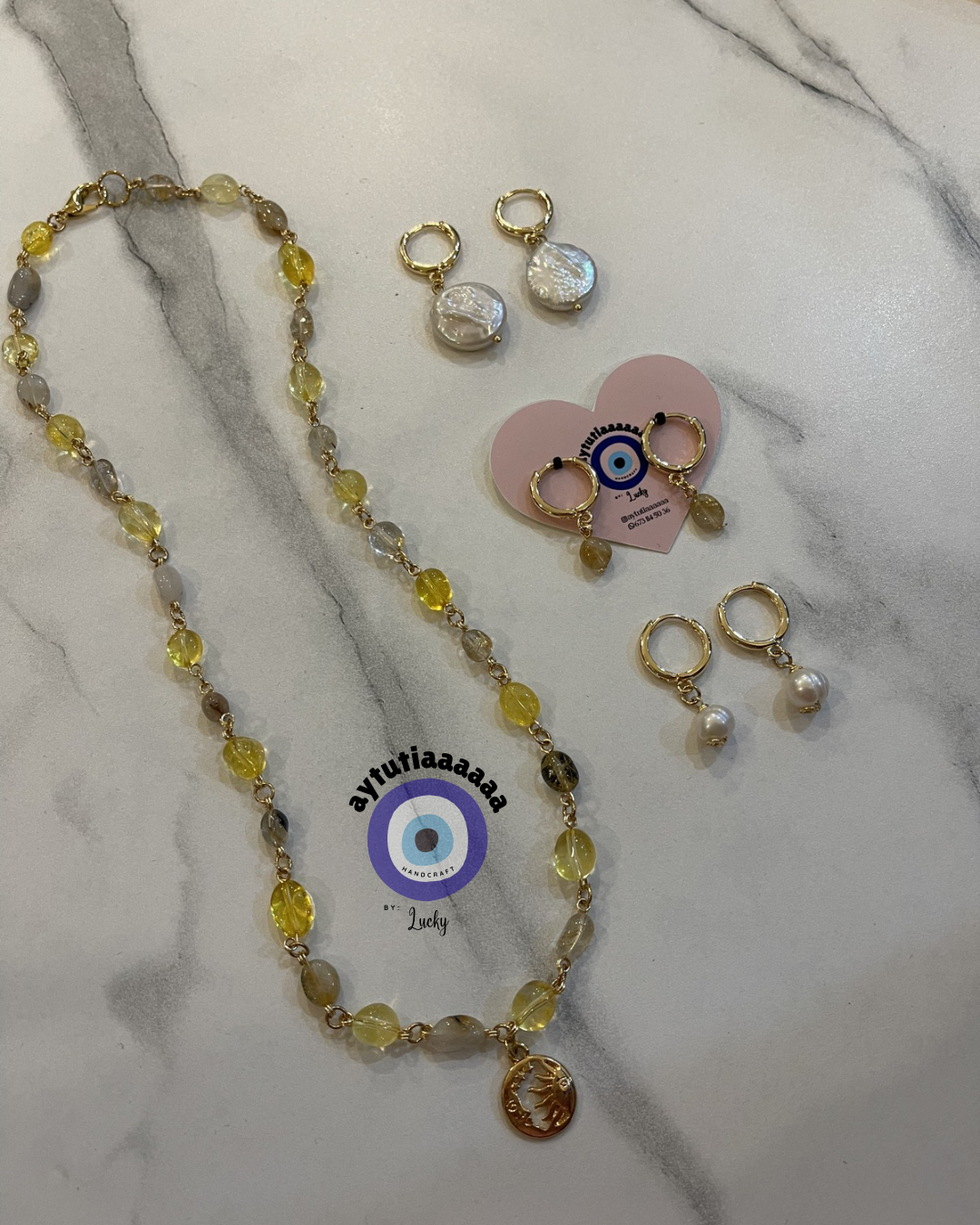 Collar sol y luna en citrino 🌞🌙