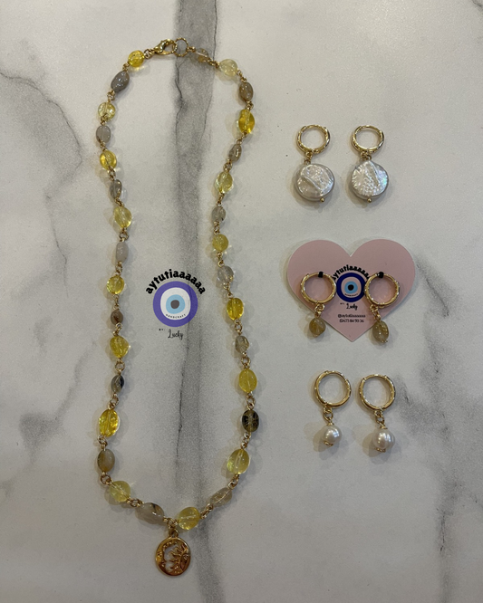 Collar sol y luna en citrino 🌞🌙