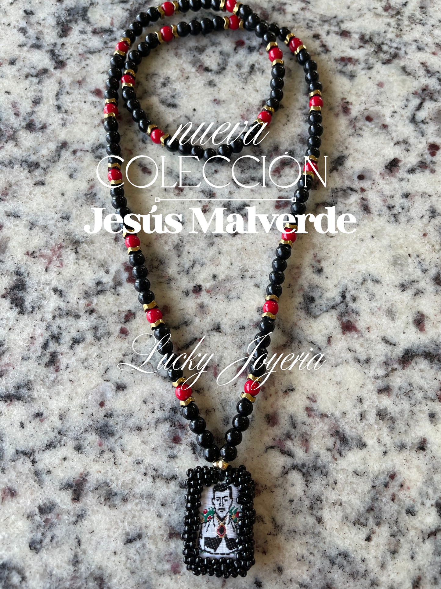 Collar escapulario Jesús Malverde