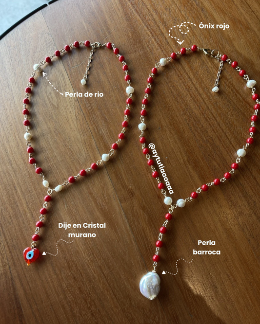Choker rojo sencillo